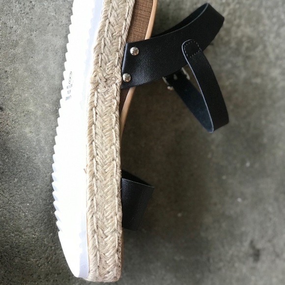 RESTOCK Soda Clip Black FlatForm Espadrille Sandal - Picture 7 of 9